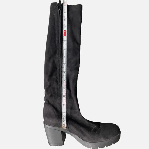 Bussola Bucharest Blossom Microtec Black Knee High Boots Size 38 / 7.5 - Picture 5 of 9